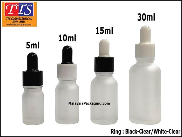 botol dropper serum frosted white clear