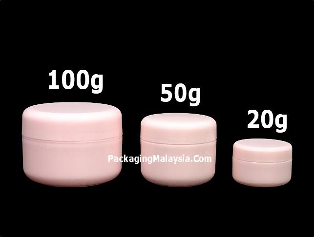 bekas kosmetik plastik 20g 50g 100g pink