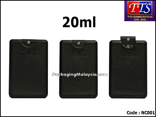 NC001 20ml botol minyak wangi spray press clip hitam