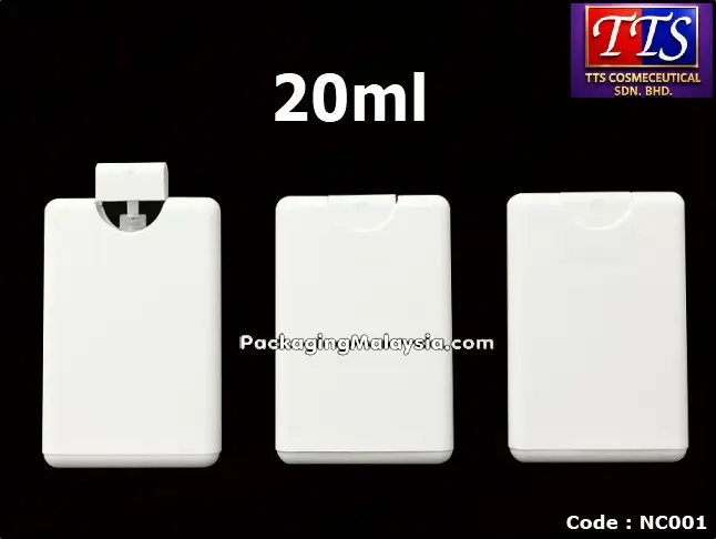 NC001 20ml botol minyak wangi spray press clip putih