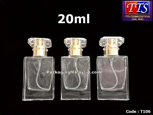 T106 20ml emas botol perfume spray press clip